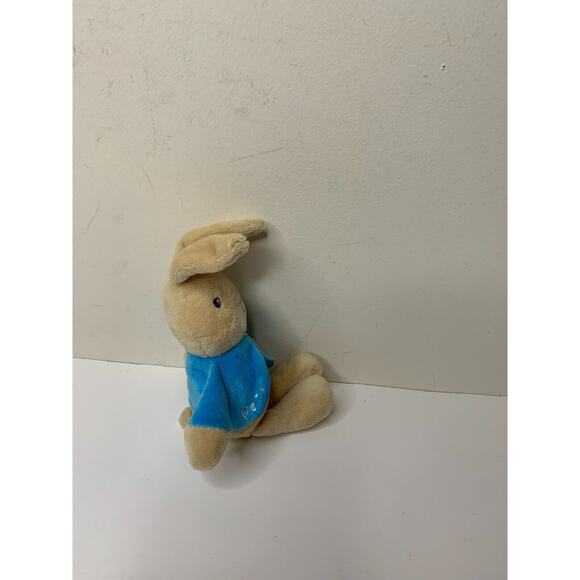 Beatrix Potter Peter Rabbit Rattle Plush Stuffed Animal Blue Coat - Picture 4 of 6